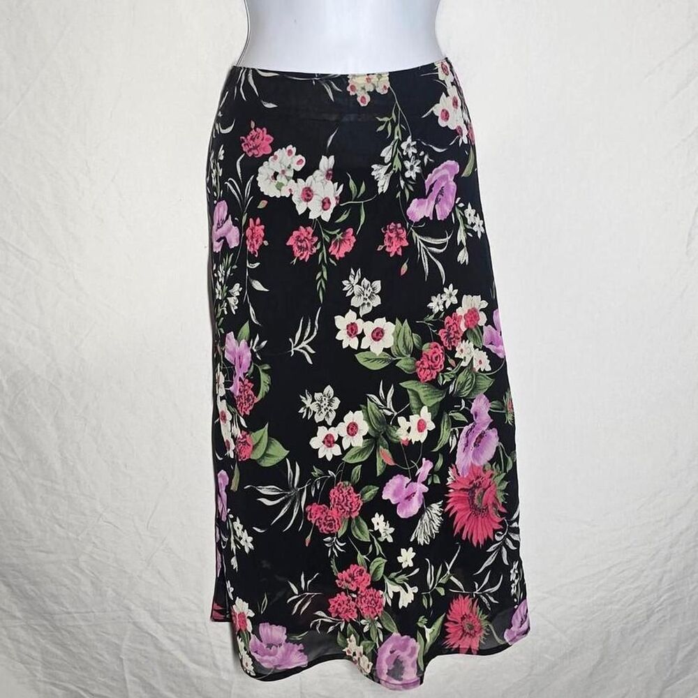 vintage y2k 90s floral whimsigoth fairy midi skirt